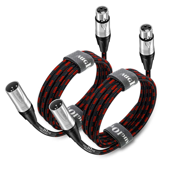 XLR Pro Mikrofon Kabel 4,5 Meter 2 Pack Männlich (Male) zu Weiblich(Female) XLR Kabel 3-polig rot au