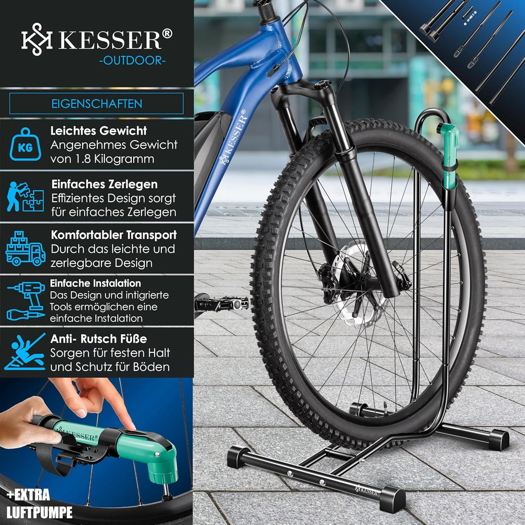KESSER® Fahrradständer Boden einzeln für Mountainbike, E-Bike, Citybike, Rennrad, MTB | Fahrrad Mont