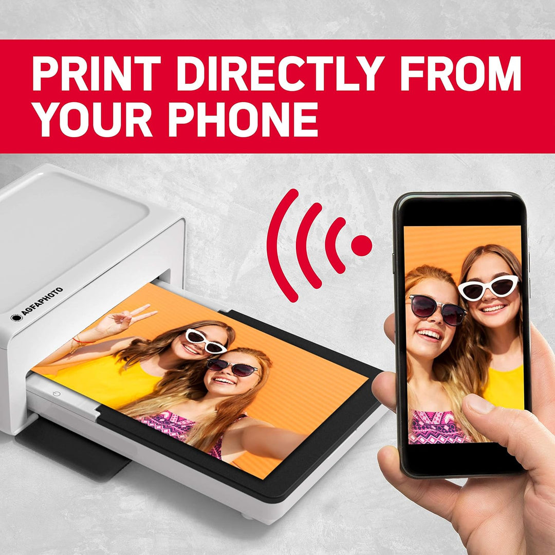 Agfaphoto Fotodrucker 10x15 cm Realipix Moments | Bluetooth Fotodrucker für Smartphone Apple Android