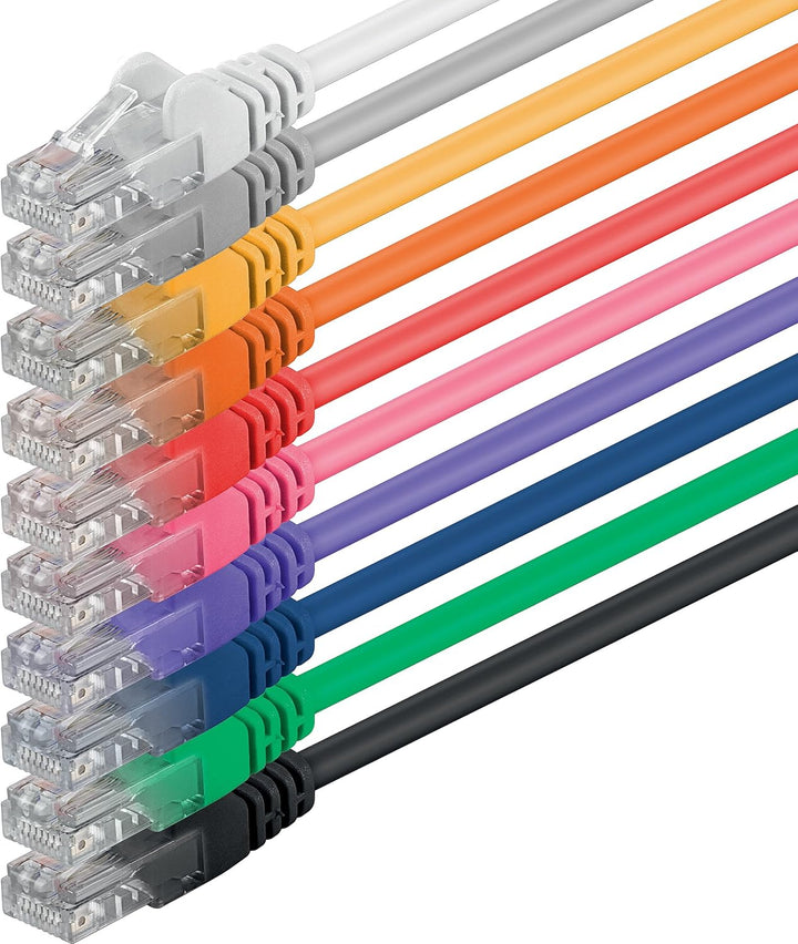 Netzwerkkabel Cat 6 10-Farben - 10m - (Set) - CAT6 Ethernet Kabel Lankabel 1000 Mbits Patchkabel 10,