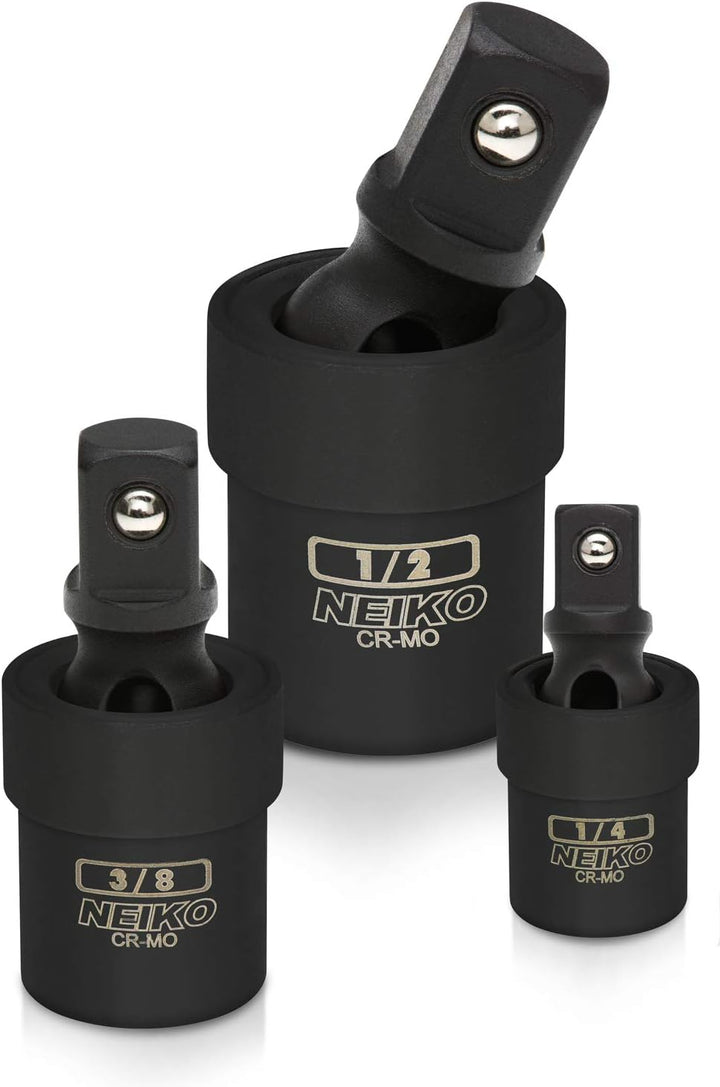 Neiko 02486A Universalgelenk-Drehgelenk-Steckschlüssel-Adapter-Set, 3-teilig, 1/4 Zoll, 3/8 Zoll, 1/