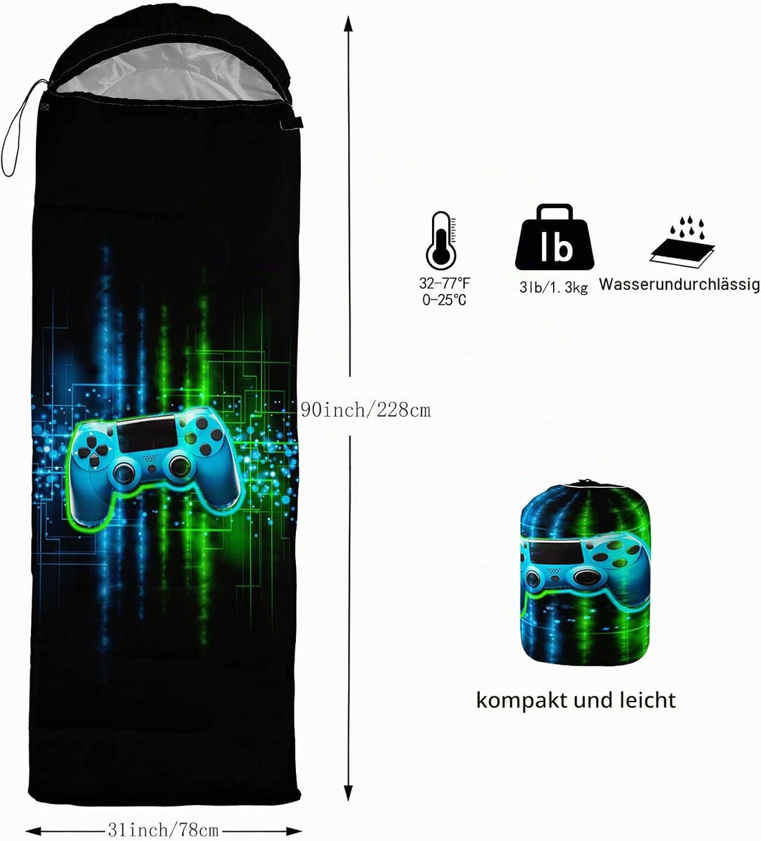 HOSIMA Schlafsäcke,Kaltwetter-Mumienschlafsack für Jungen,Mädchen,Wasserdicht,Herren für warmes Camp