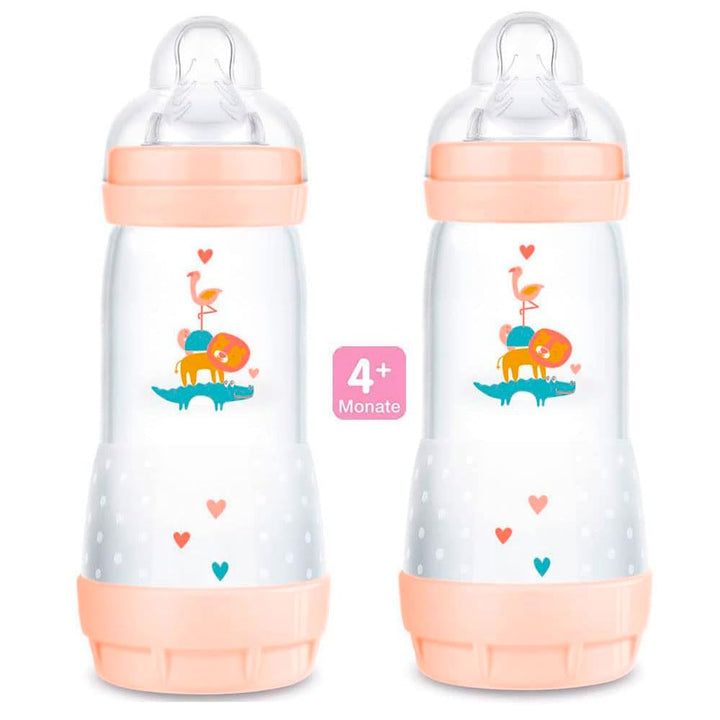 MAM Anti Colic Flasche 320 ml 2er Pack Girl-Mix inkl. Sauger Grösse 2 + 4 Monate
