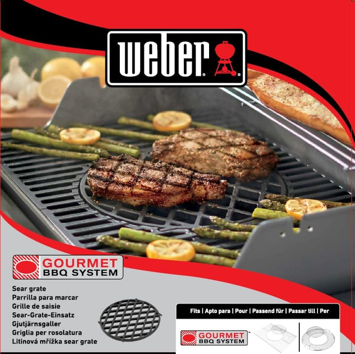 Weber Sear Grate Gusseisen für Gourmet BBQ System - speichert Hitze für kräftige Grillmuster und saf