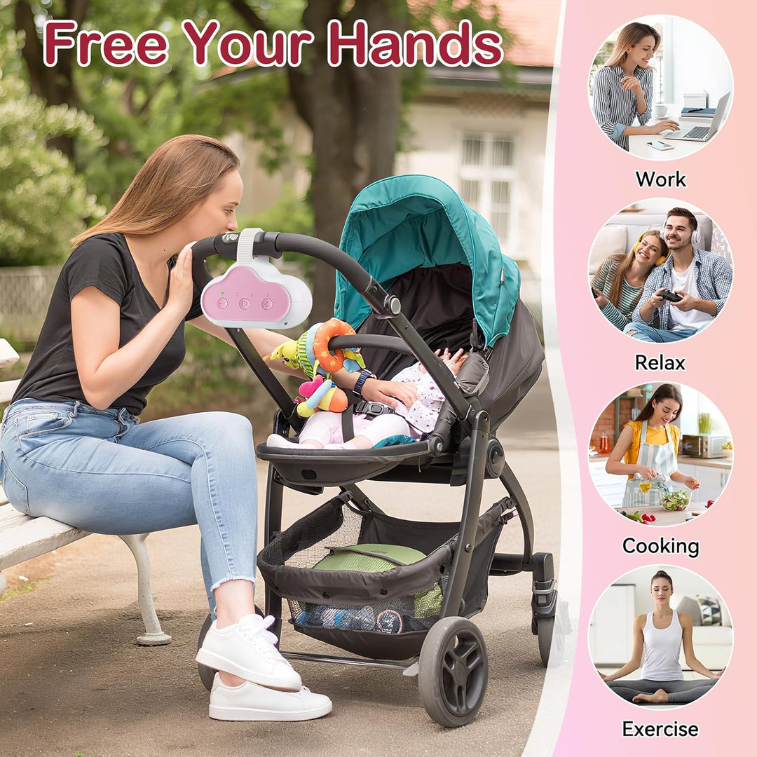 Kinderwagen Schaukler Baby, Wiederaufladbare Einschlafhilfe für Kinderwagen mit 3 Schaukelstufen und