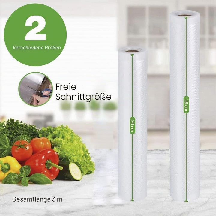 Edihome, Vakuumierbeutel, Set 6 Rollen, 20x300cm + 28x300cm, Sous Vide, BPA frei, nicht Wiederverwen