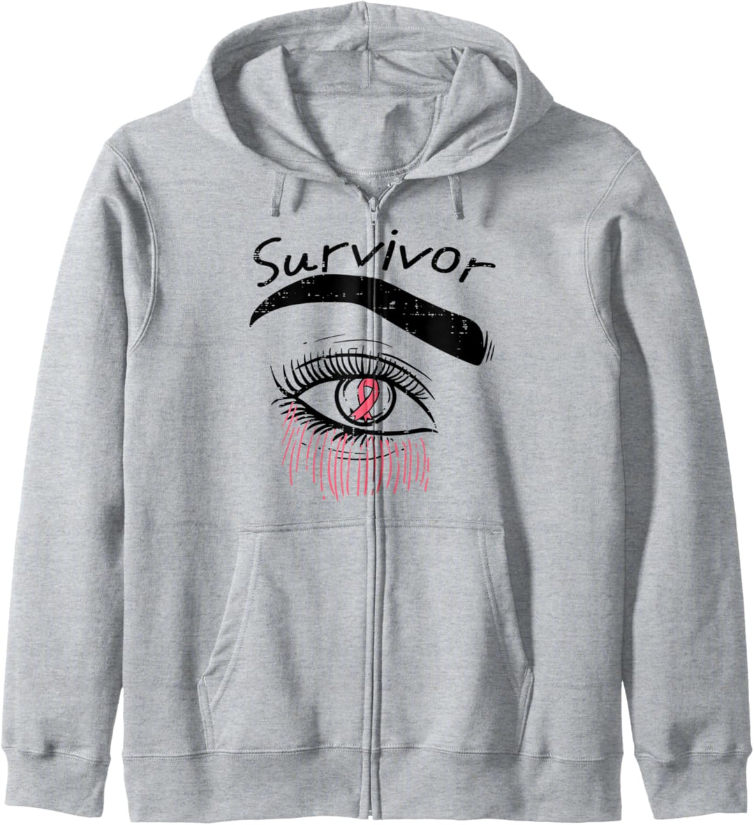 Survivor Auge Pink Ribbon Kampf Brustkrebs Bewusstsein Frauen Kapuzenjacke