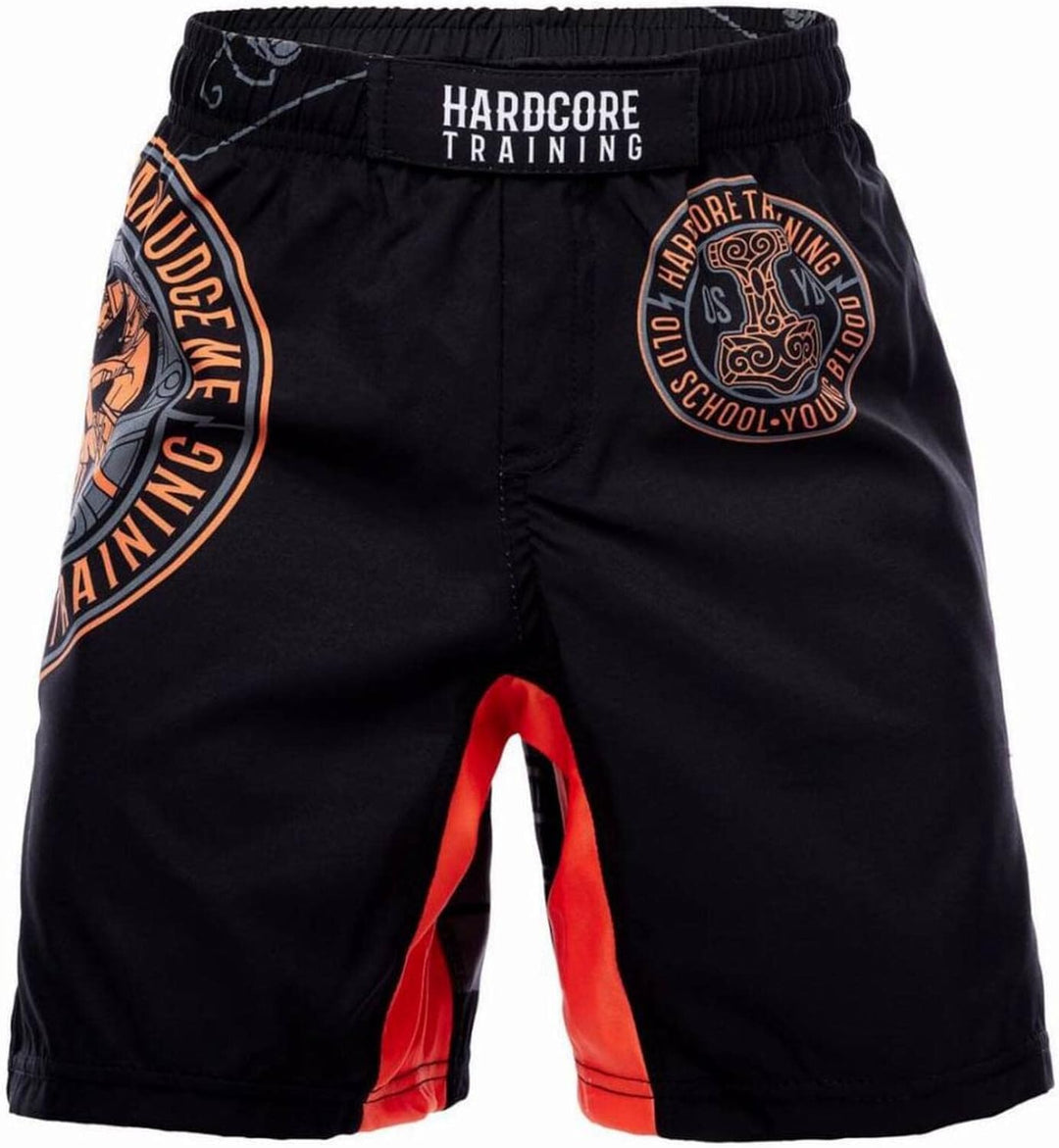 Hardcore Training Glima Schwarz Kids Boxing Shorts Kurze Hose Kinder Boxen Fitness Kampfsport Muay T