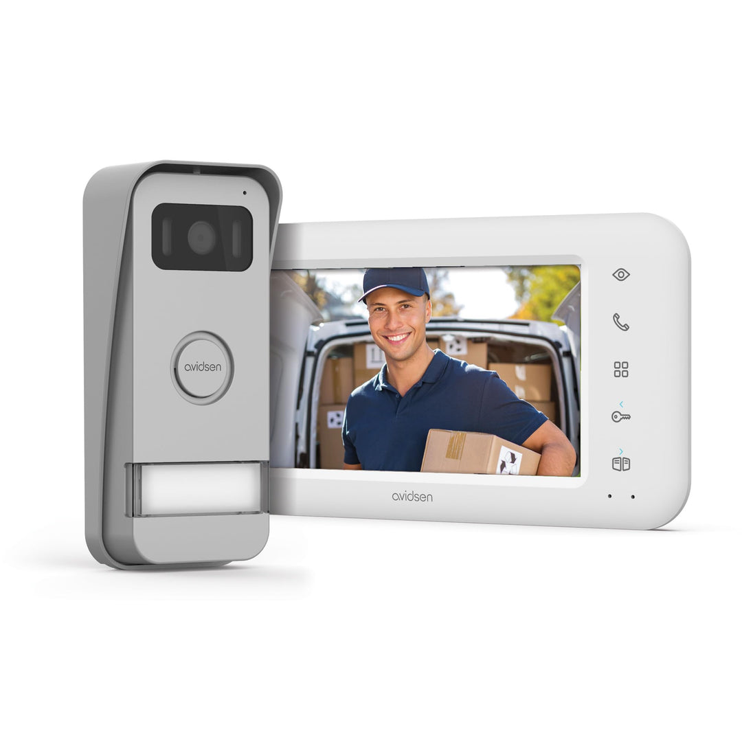 Avidsen Home Elia Smart 2 kabelgebundene Video-Türsprechanlage, 2-Draht-System, 7" Bildschirm, WiFi