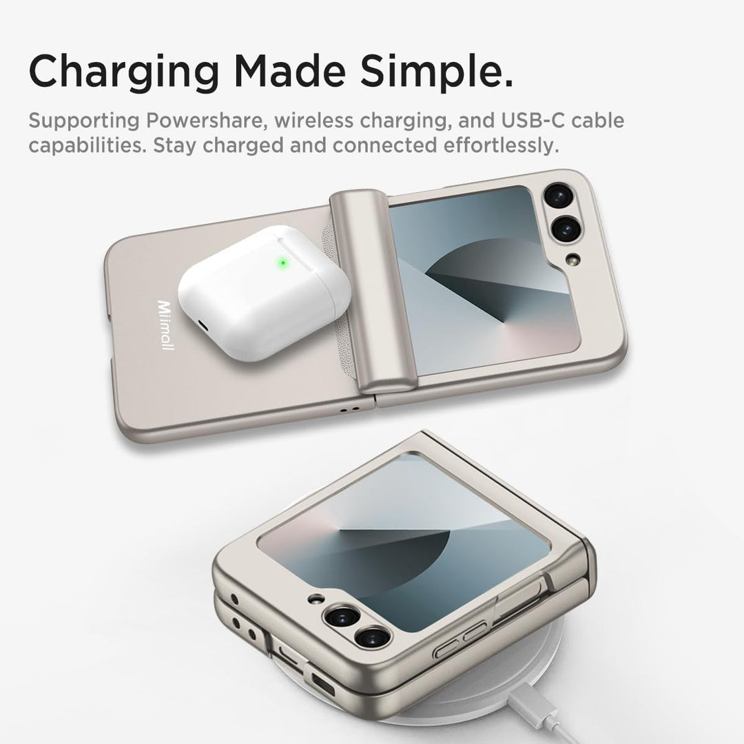 Miimall Kompatibel mit Samsung Galaxy Z Flip 6/Flip7 FE Hülle mit Scharnierschutz Magnetischer [Exte