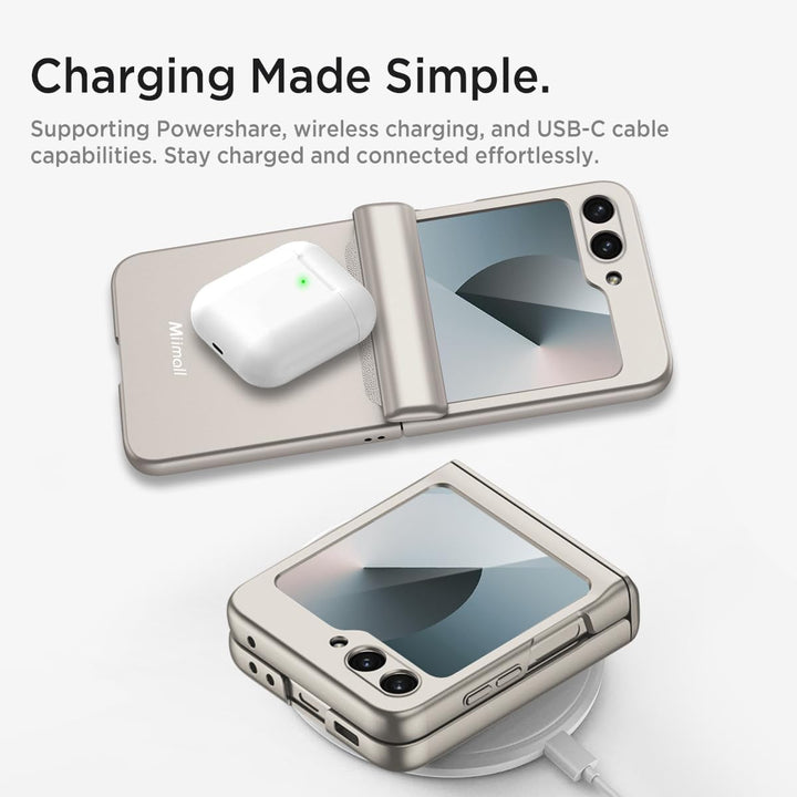 Miimall Kompatibel mit Samsung Galaxy Z Flip 6/Flip7 FE Hülle mit Scharnierschutz Magnetischer [Exte