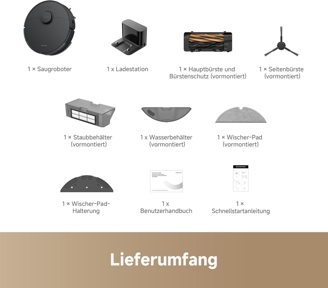 dreame D20 Saugroboter, 13.000 Pa Saugkraft, DuoBrush für Tierhaare, LDS-Navigation, 2-in-1: Staubsa
