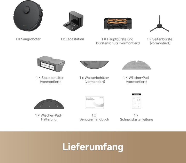 dreame D20 Saugroboter, 13.000 Pa Saugkraft, DuoBrush für Tierhaare, LDS-Navigation, 2-in-1: Staubsa
