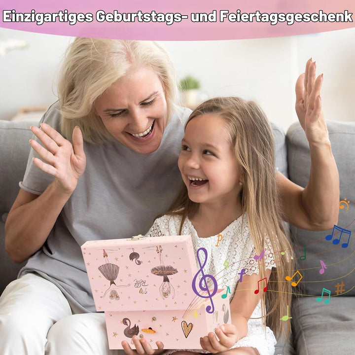 Schmuckkästchen Mädchen, Spieldose mit Ballerinamädchen, Schmuckaufbewahrung Kostenlos für Halskette