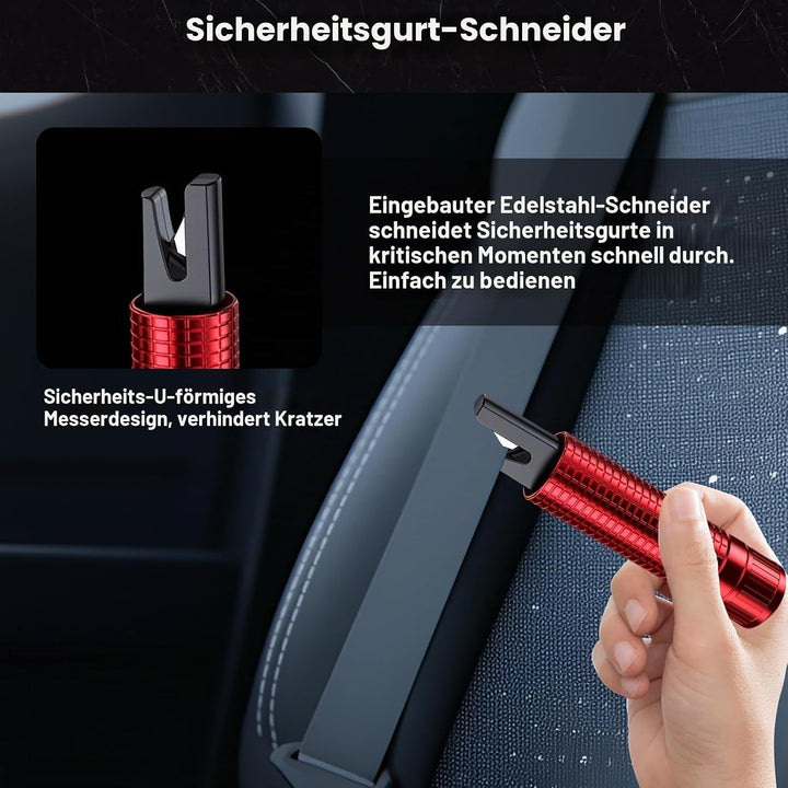 Gurtschneider Notfallhammer Mini, 3 Stück 2 In 1 Rettungswerkzeug，lebensrettender Fensterbrecher, Sa