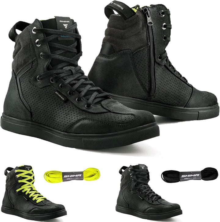 SHIMA Herren Rebel Men Wp Motorradschuhe, Schwarz, 41 EU Schwarz 41 EU Motorradschuhe, Schwarz 41 EU