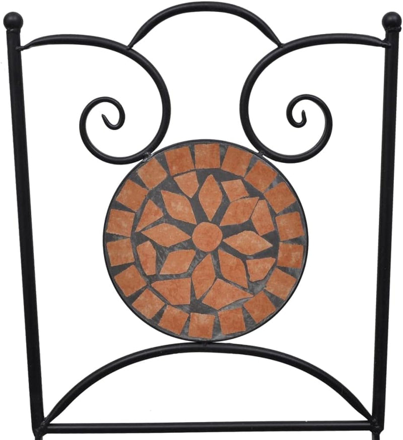 homiuse 37x44x89 cm Bistrostühle 2 STK. Klappbar Keramik Terrakotta Esszimmerstuhl Klappstuhl Garten