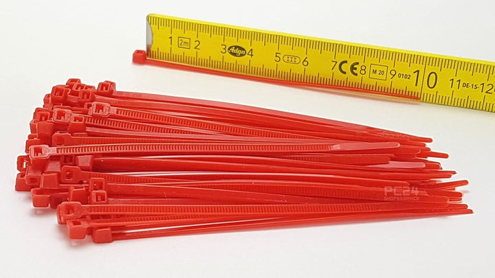 Kabelbinder 100mm Rot 2500Stck. | Sparpaket | Premiumqualität von PC24 Shop & Service