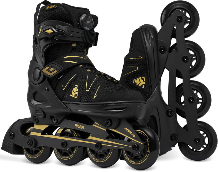 RAVEN Pulse 2in1 Schlittschuhe Inline Skates Inliner für Kinder und Erwachsene verstellbar 43-46 (28