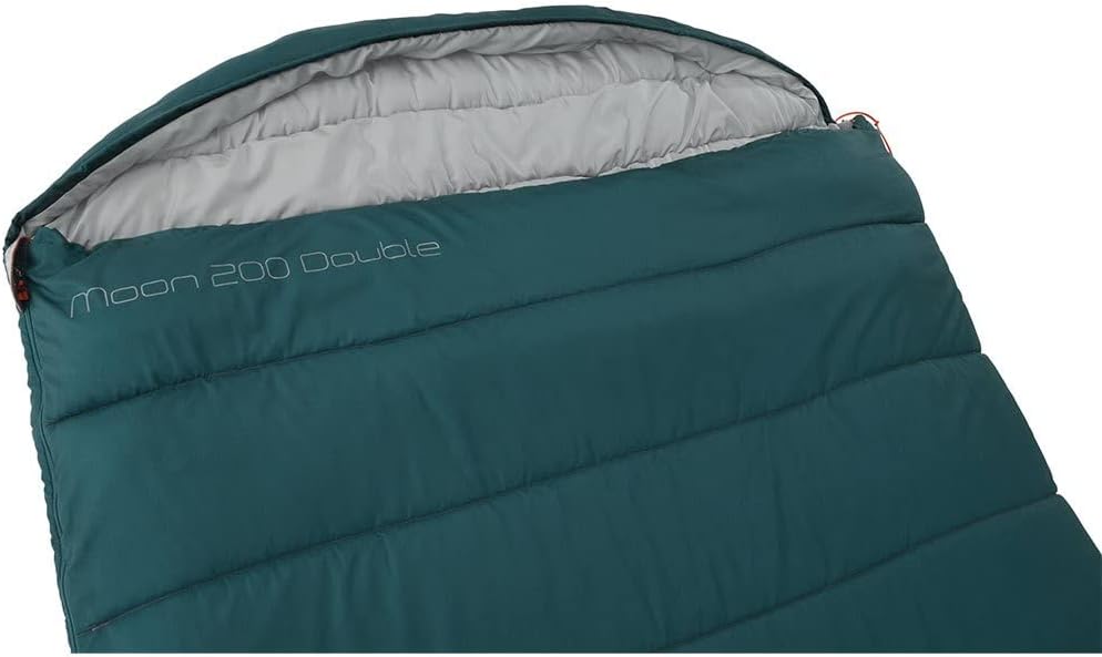 Easy Camp Sleeping Bag Moon 200 Double Blau - Leichter komfortabler Sommerschlafsack, Grösse 220 cm