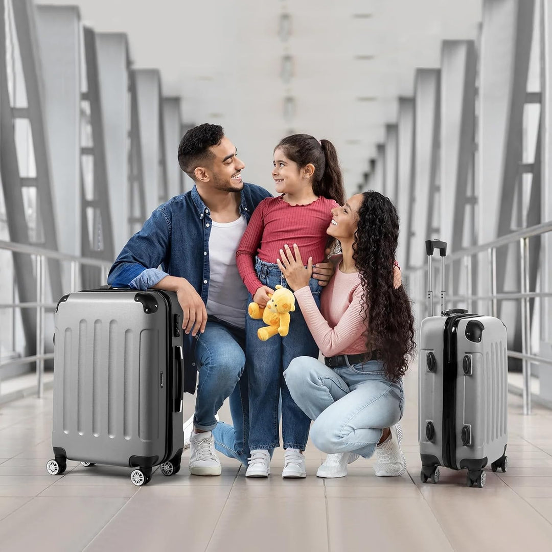LALAHO Kofferset 3/4 teilig, Reisekoffer Set mit Kosmetikkoffer, Hartschalen Koffer Set aus ABS, Gep
