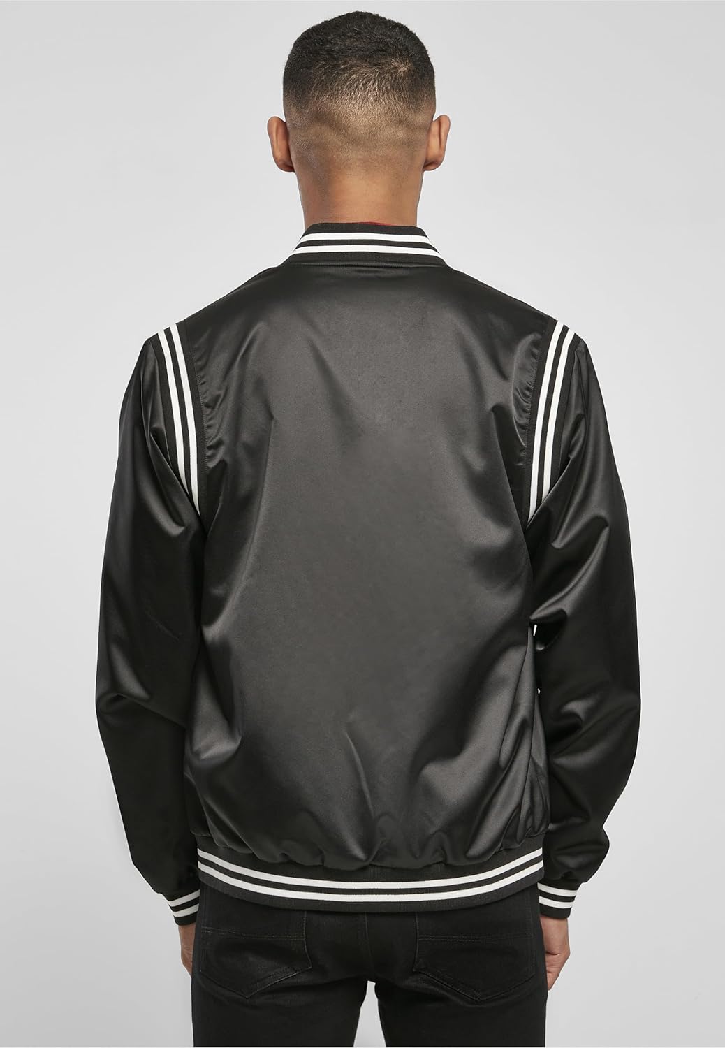Urban Classics Herren Jacke Satin College Jacket, Varsity Jacke, glänzendes Material, für Männer, in