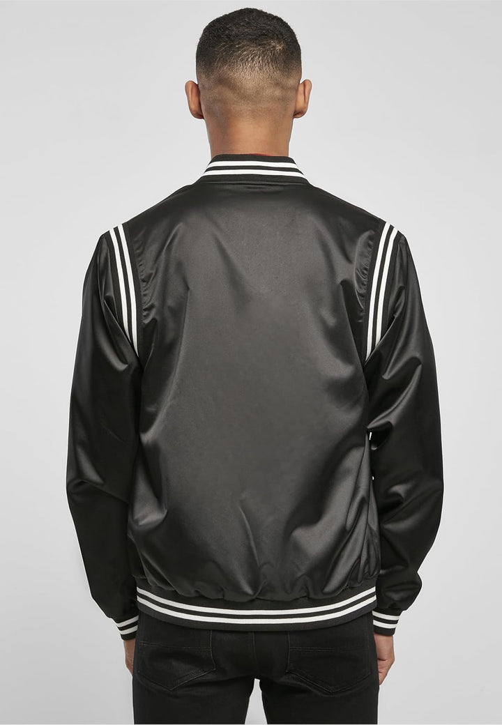 Urban Classics Herren Jacke Satin College Jacket, Varsity Jacke, glänzendes Material, für Männer, in
