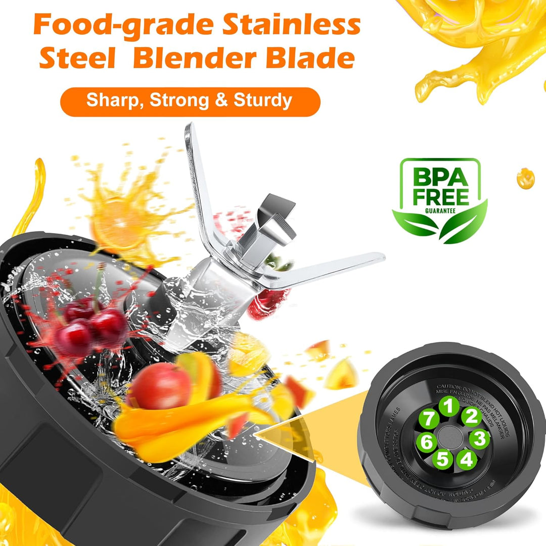 1-Pack 7 Fins Blender Blade Ersatz für Ninja, Extractor Blade Assembly Kompatibel mit Ninja Auto iQ