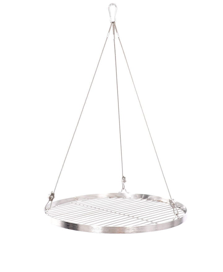40 cm Grillrost Edelstahl für Schwenkgrill 3 Bein BBQ Grill Rost mit Seil 14 mm Stababstand