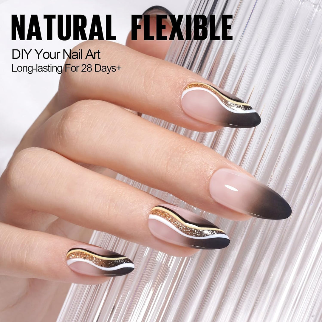 TOMICCA Nail Tips and Glue Gel Kit, Nail Extension Set Top Coat und 6 in 1 nagelkleber für kunstnäge