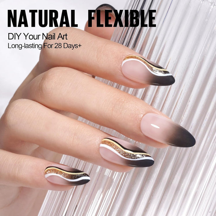TOMICCA Nail Tips and Glue Gel Kit, Nail Extension Set Top Coat und 6 in 1 nagelkleber für kunstnäge