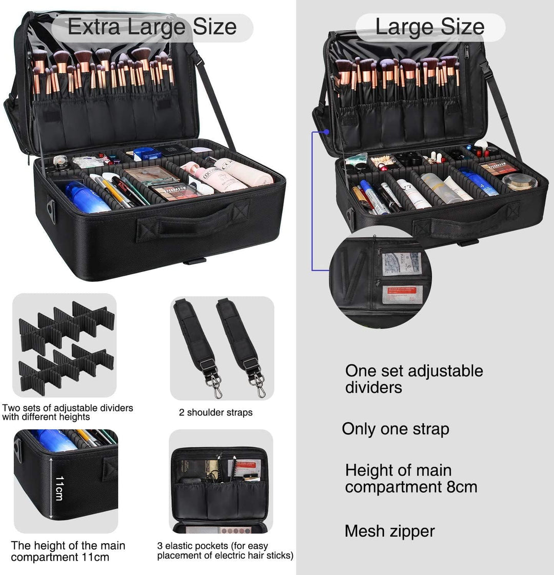 Relavel Kosmetiktasche, Relavel Extra Grosse Kosmetikkoffer, Reise Schminkkoffer Portable Beauty Cas