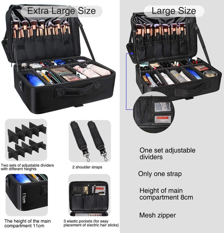 Relavel Kosmetiktasche, Relavel Extra Grosse Kosmetikkoffer, Reise Schminkkoffer Portable Beauty Cas