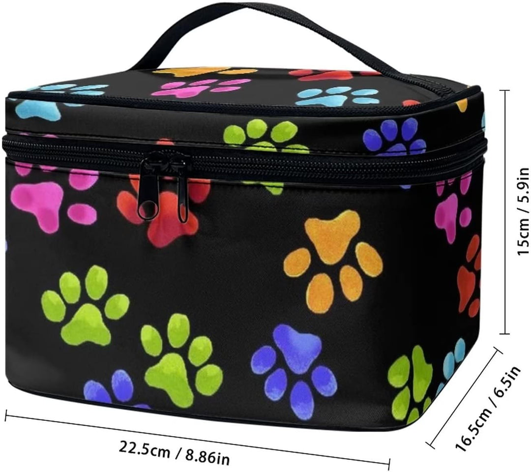 Dolyues Reise-Kosmetiktasche, grosse Kapazität, multifunktionale Aufbewahrungstasche, Bunte Pfotenab