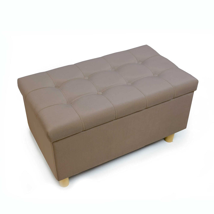 Comfort-Pur Leon Sitzbank Sitzpuff Pouf Sitztruhe mit Stauraum Aufbewahrungsbox (Beige), Beige
