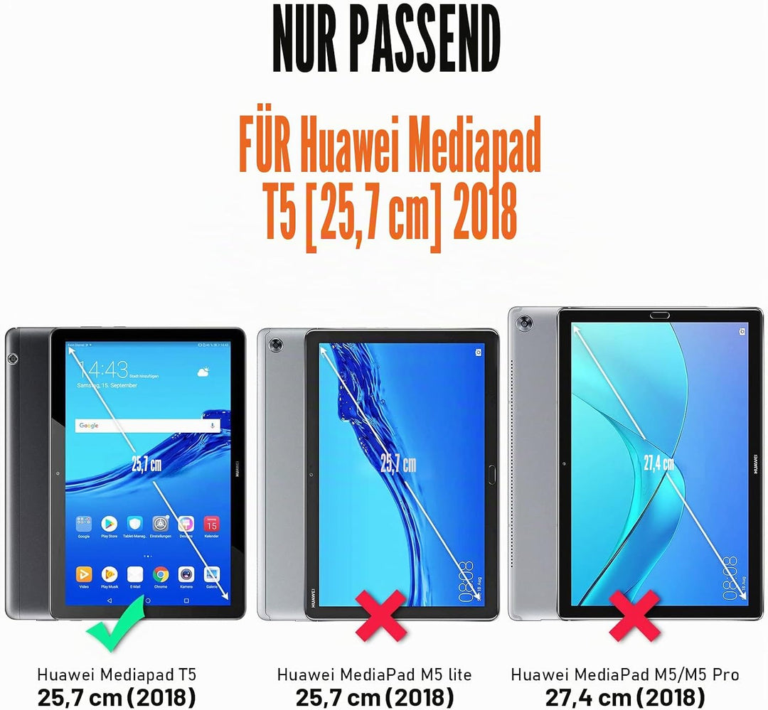 SEYMAC stock Hülle für Huawei MediaPad T5 2018 10,1 Zoll, Stossfeste Ganzkörper-Schutz MediaPad T5 T