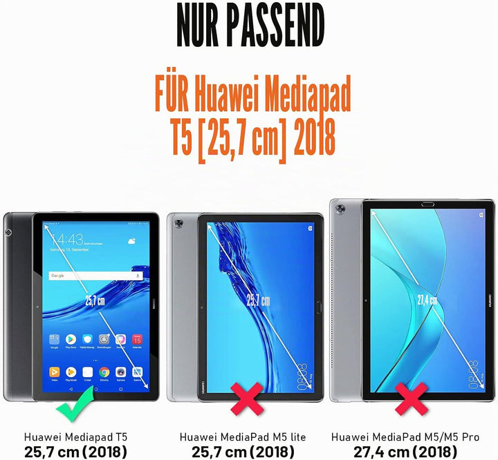 SEYMAC stock Hülle für Huawei MediaPad T5 2018 10,1 Zoll, Stossfeste Ganzkörper-Schutz MediaPad T5 T