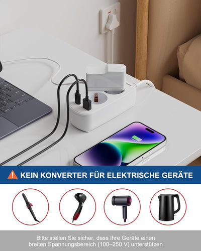 Adapter für Südafrika mit PD20W USB Schnellladegerät, Reisestecker Namibia, Reiseadapter Südafrika,