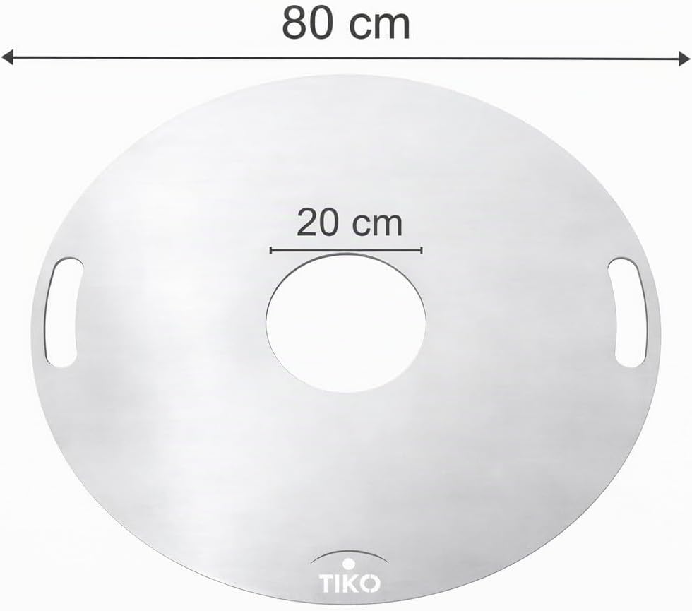 Plancha Grillplatte Ø 80 cm mit Grillrost aus 5 mm Stahl