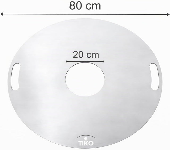 Plancha Grillplatte Ø 80 cm mit Grillrost aus 5 mm Stahl
