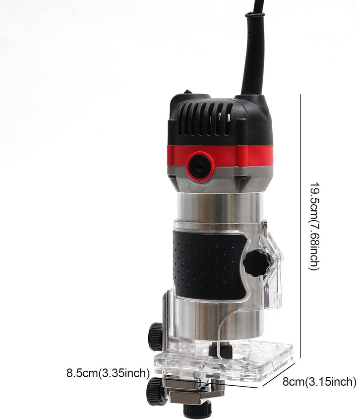 800W Elektrische Oberfräse Trimmer 1/4" Holz Router 220V, tragbarer Handpalmenfräser für die Holzbea