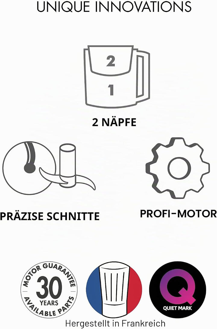 Magimix 148393 Mini Plus Küchenmaschine, chrom matt, Chrom