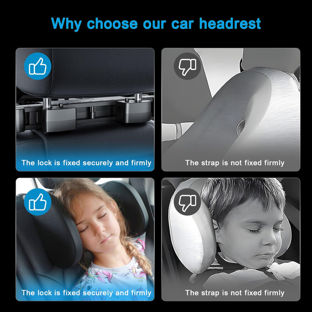 Aipwerer Kopfstütze Auto, Weichem Gedächtnisschaum,Einziehbare Abnehmbare Nackenstütze Autositz Seit