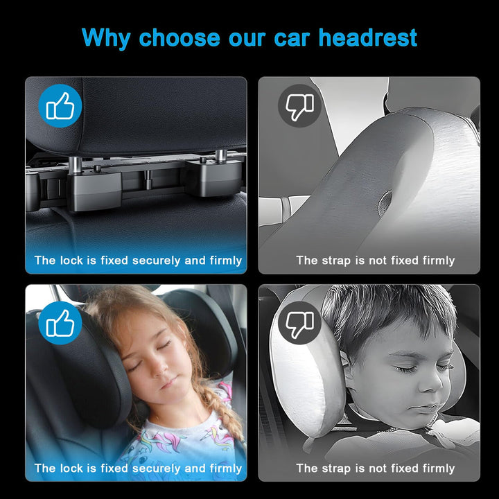 Aipwerer Kopfstütze Auto, Weichem Gedächtnisschaum,Einziehbare Abnehmbare Nackenstütze Autositz Seit