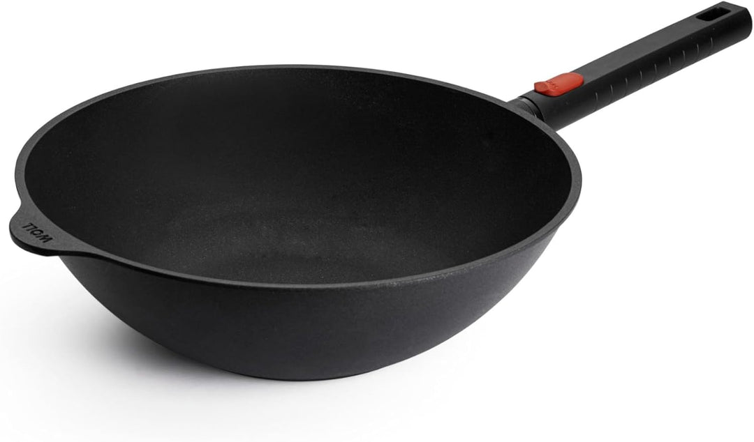 Woll Eco Logic QXR Wok- und Rührpfanne - Induktiv -, Ø 30 cm, 10 cm hoch, mit abnehmbaren Stiel - Ge