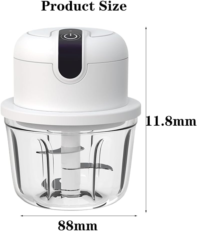 Mini Zwiebel Zerkleinerer Elektrisch,Elektrischer Küchenzerkleinerer 350ml, USB-Aufladung, Kabellose