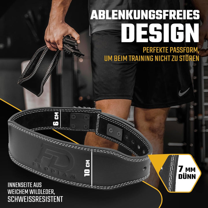Gewichthebergürtel für Damen und Herren [Schnellverstell Hebelverschluss] Echtleder Gym Lifting Belt