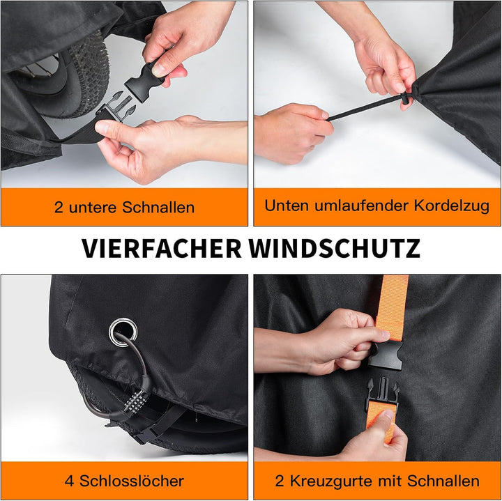 800D Fahrradabdeckung Heckträger für 2 Fahrräder, Fahrradabdeckung für Transport Wasserdichtes &amp; Hea