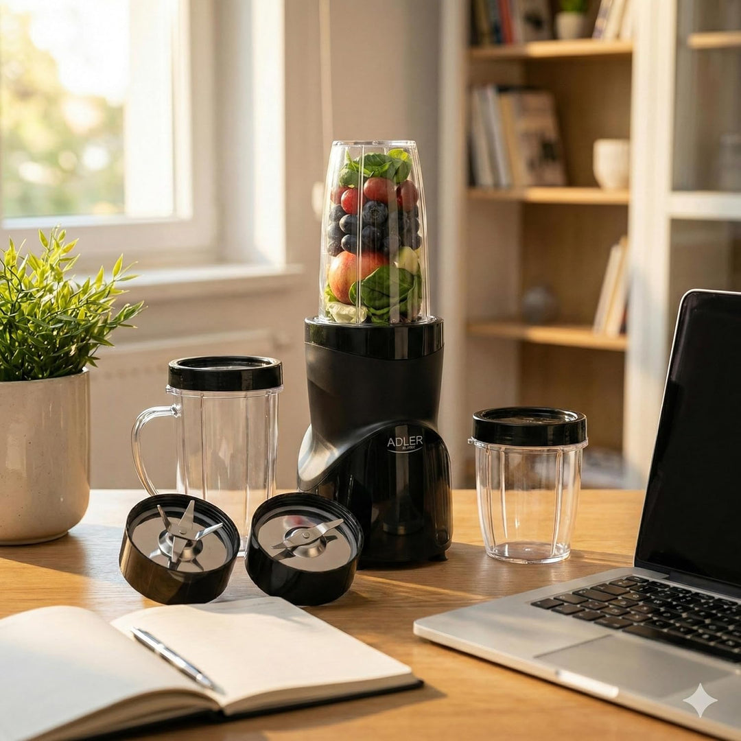 ADLER EUROPE Standmixer, Smoothie- und Cocktailmixer, Personal Blender, Eiscrusher, 1200 W, BPA-frei