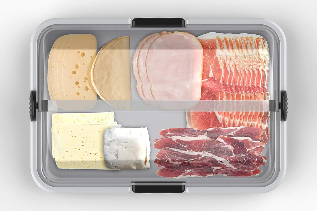 BIESSE Classica Mehrzweck-Brotkasten Doppelt, Polypropylen, Silberfarben/Weiss, 44,2 x 31 x 40,5 cm